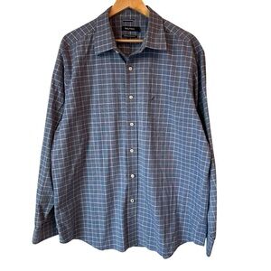Nautica Men's Blue Checkered Shirt, Wrinkle Resistant, XL